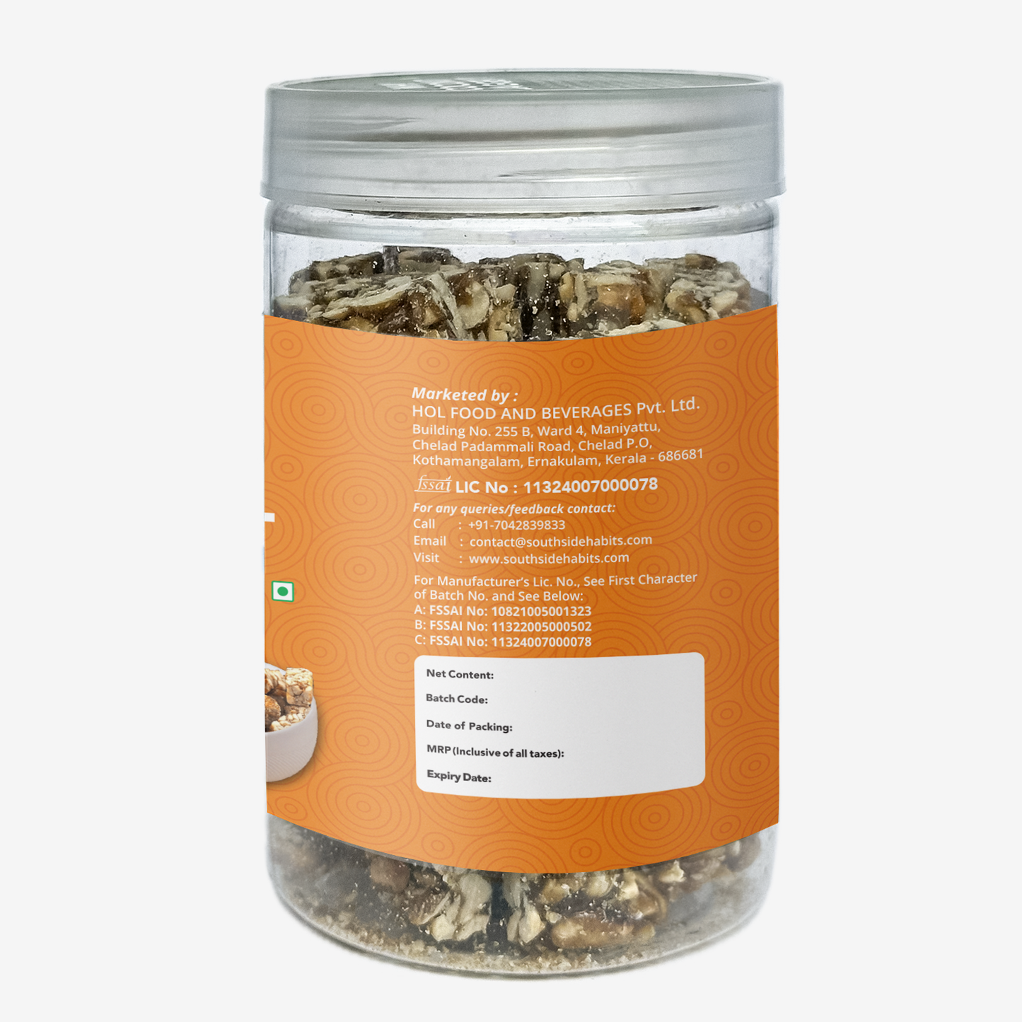 Crushed Coconut Peanut Chikki Jar