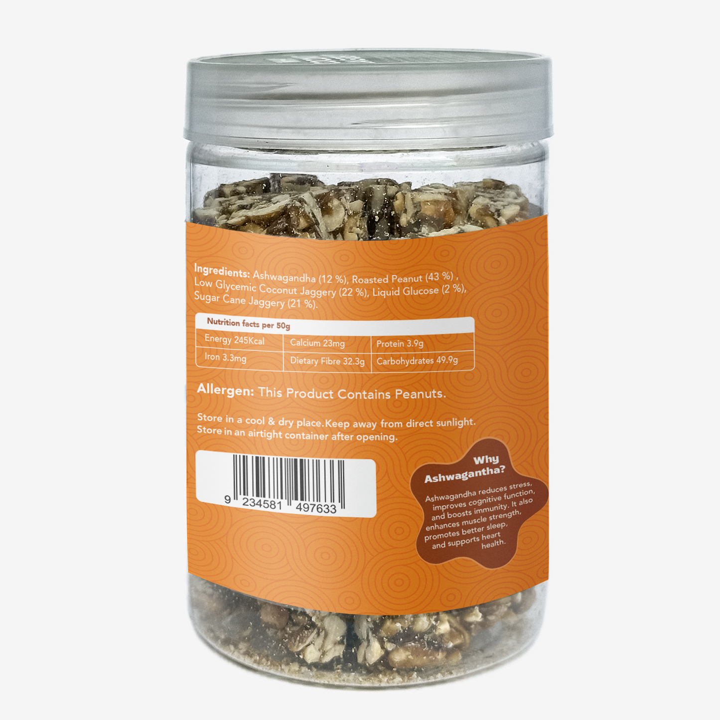 Ashwagandha Peanut Chikki Jar