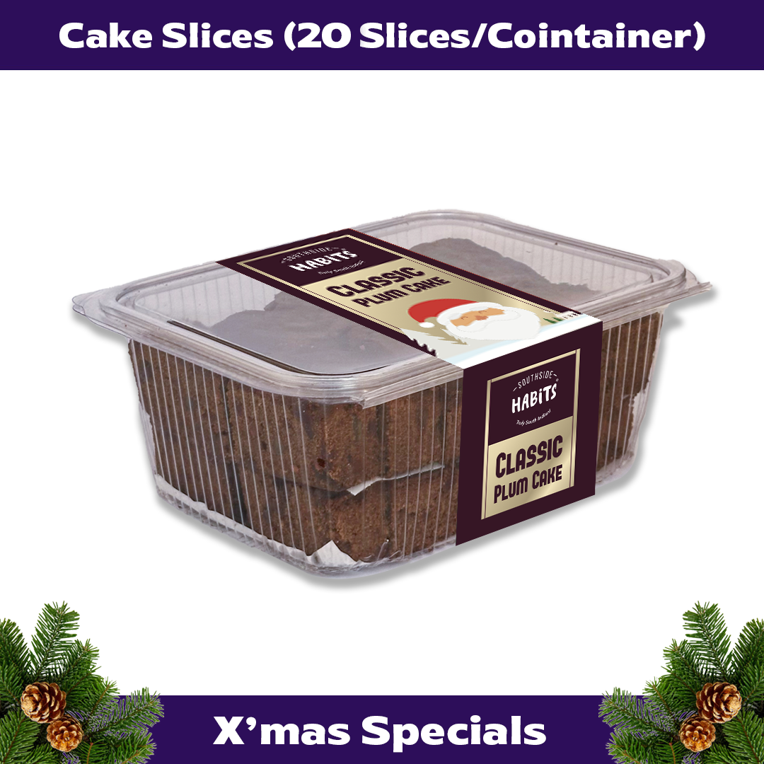 Classic Plum Cake Slices(20 Slices/Container)