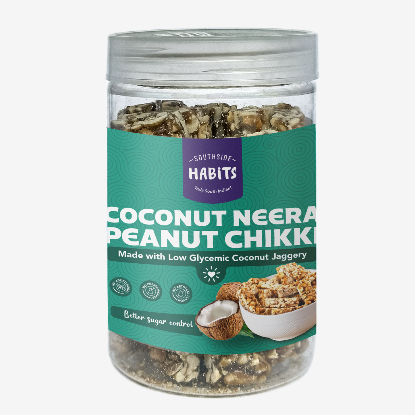 Coconut Jaggery Peanut Chikki Jar