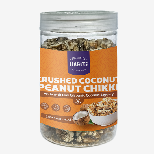 Crushed Coconut Peanut Chikki Jar