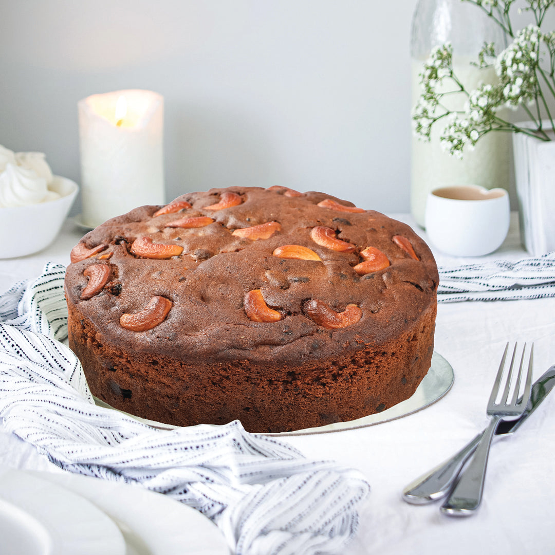 Cocoa Rum Cake with Figs, Plums and Pecans